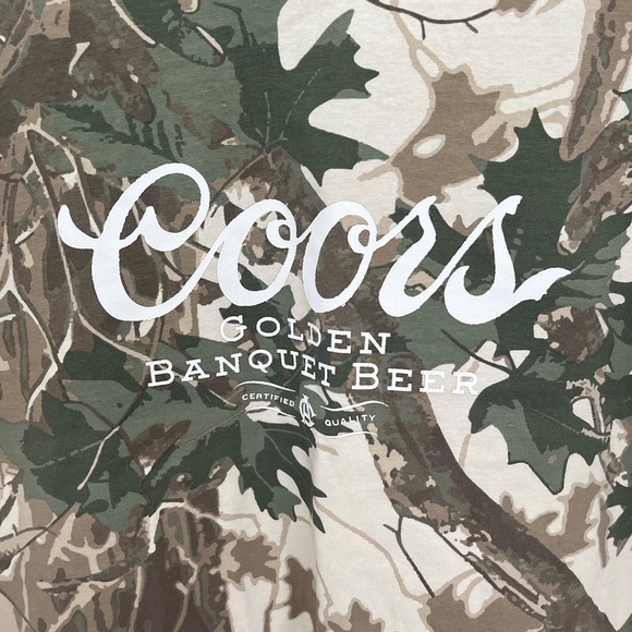 NWOT Coors Tree Leaf Camo Print Shirt Women's XL - Picture 3 of 6